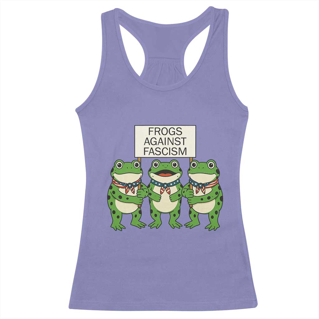 Frogs Against Fascism Racerback Tank Top Funny Portland Meme Humor Gift TS12 Violet Print Your Wear