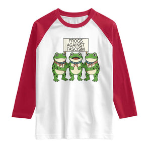 Frogs Against Fascism Raglan Shirt Funny Portland Meme Humor Gift TS12 White Red Print Your Wear