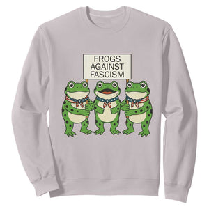 Frogs Against Fascism Sweatshirt Funny Portland Meme Humor Gift TS12 Ice Gray Print Your Wear