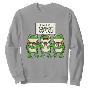 Frogs Against Fascism Sweatshirt Funny Portland Meme Humor Gift TS12 Sport Gray Print Your Wear
