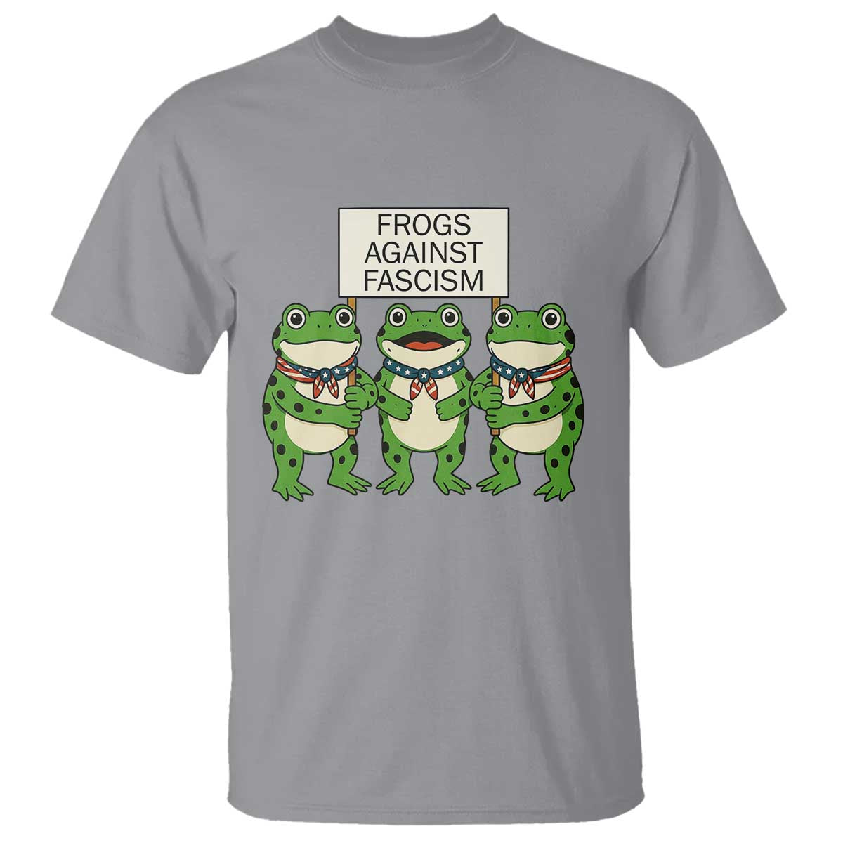 Frogs Against Fascism T Shirt Funny Portland Meme Humor Gift TS12 Sport Gray Print Your Wear