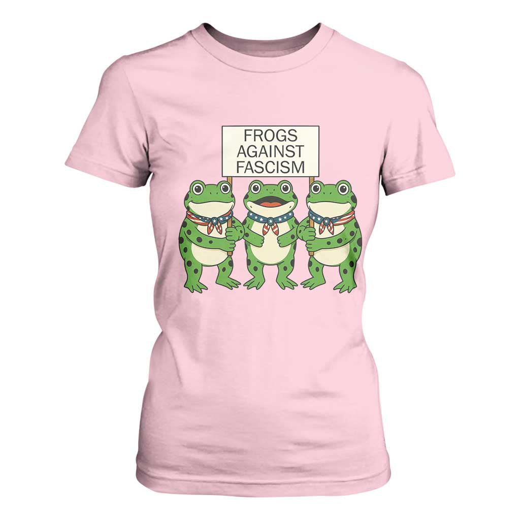 Frogs Against Fascism T Shirt For Women Funny Portland Meme Humor Gift TS12 Light Pink Print Your Wear