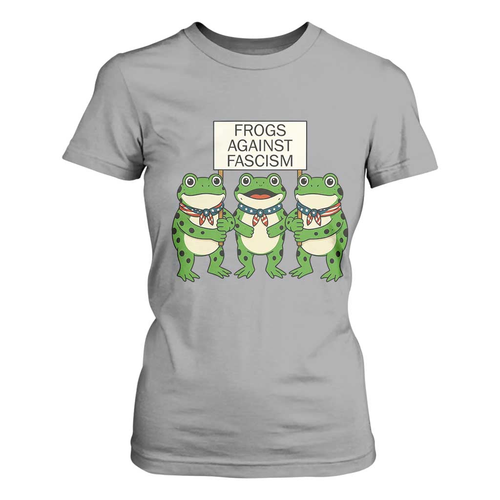 Frogs Against Fascism T Shirt For Women Funny Portland Meme Humor Gift TS12 Sport Gray Print Your Wear