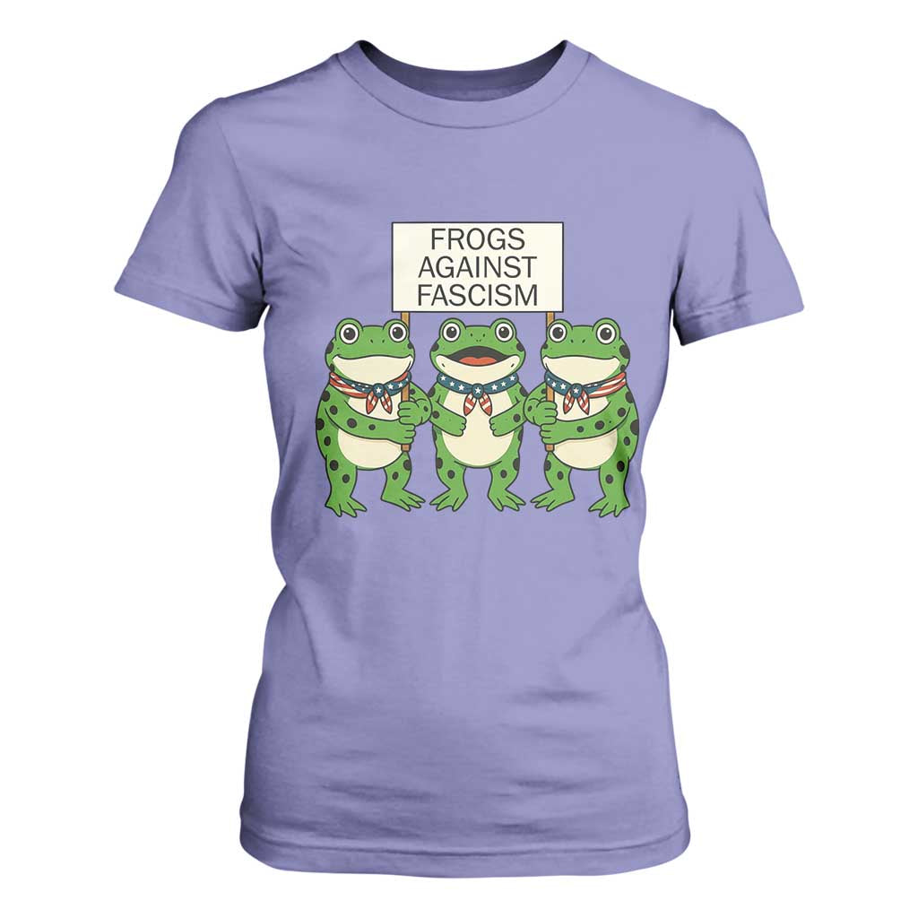 Frogs Against Fascism T Shirt For Women Funny Portland Meme Humor Gift TS12 Violet Print Your Wear