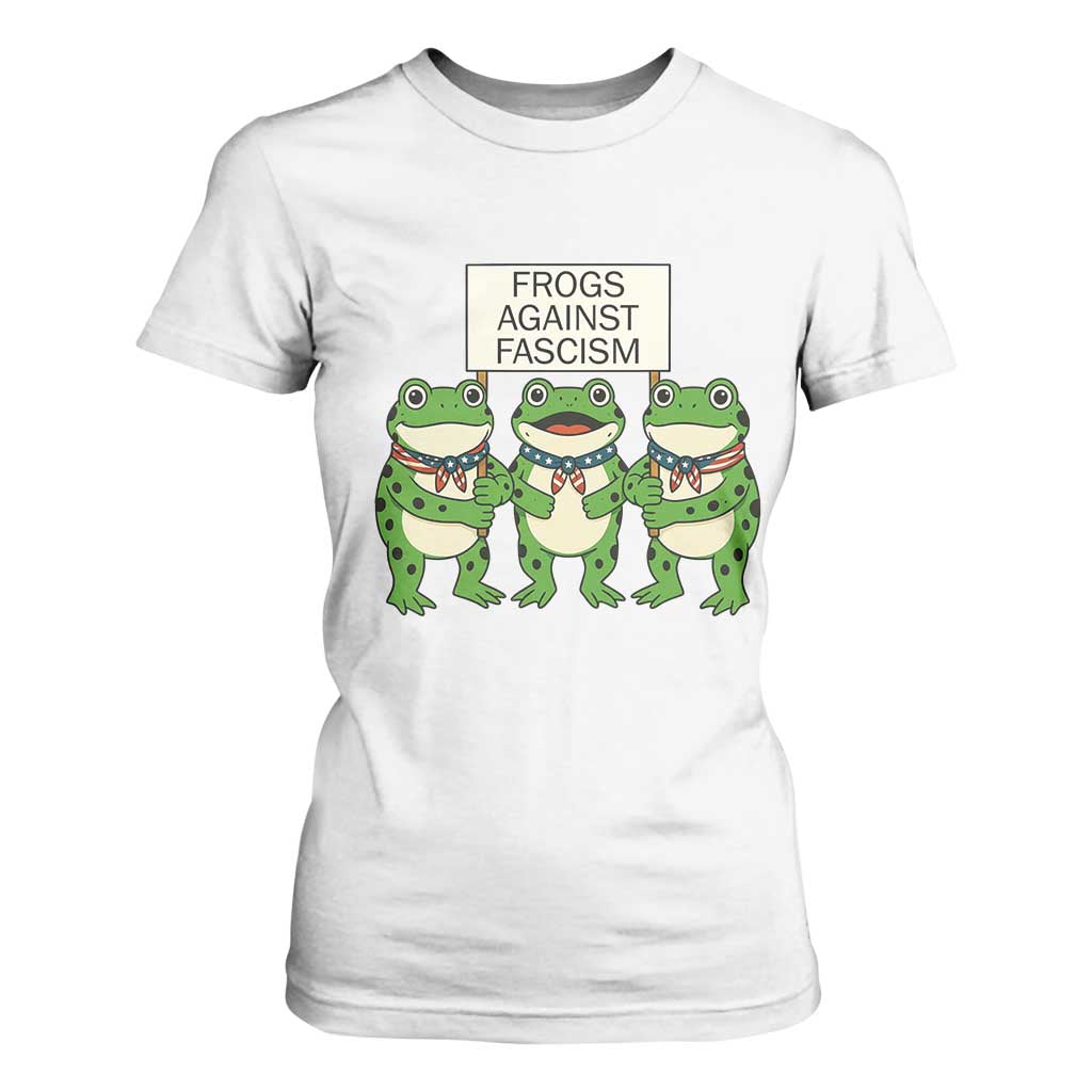 Frogs Against Fascism T Shirt For Women Funny Portland Meme Humor Gift TS12 White Print Your Wear