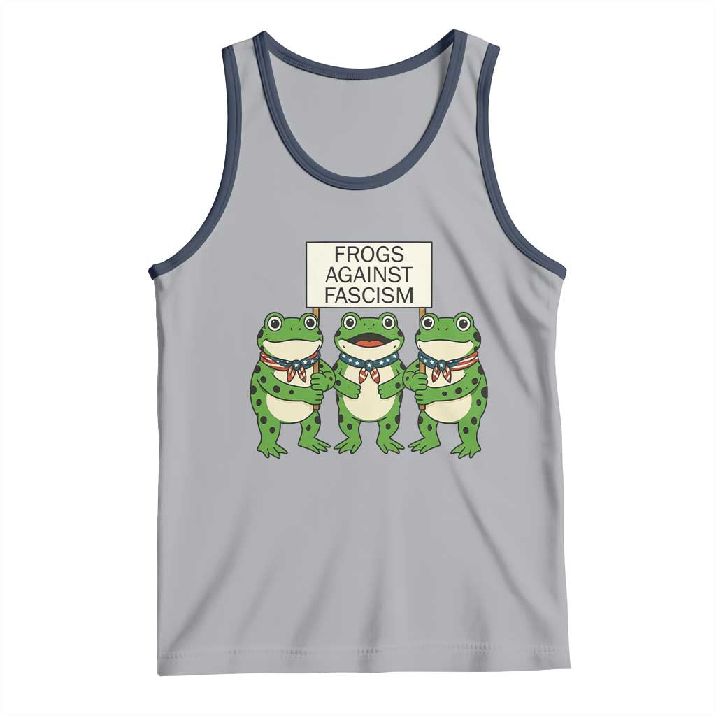 Frogs Against Fascism Tank Top Funny Portland Meme Humor Gift TS12 Athletic Heather Navy Print Your Wear