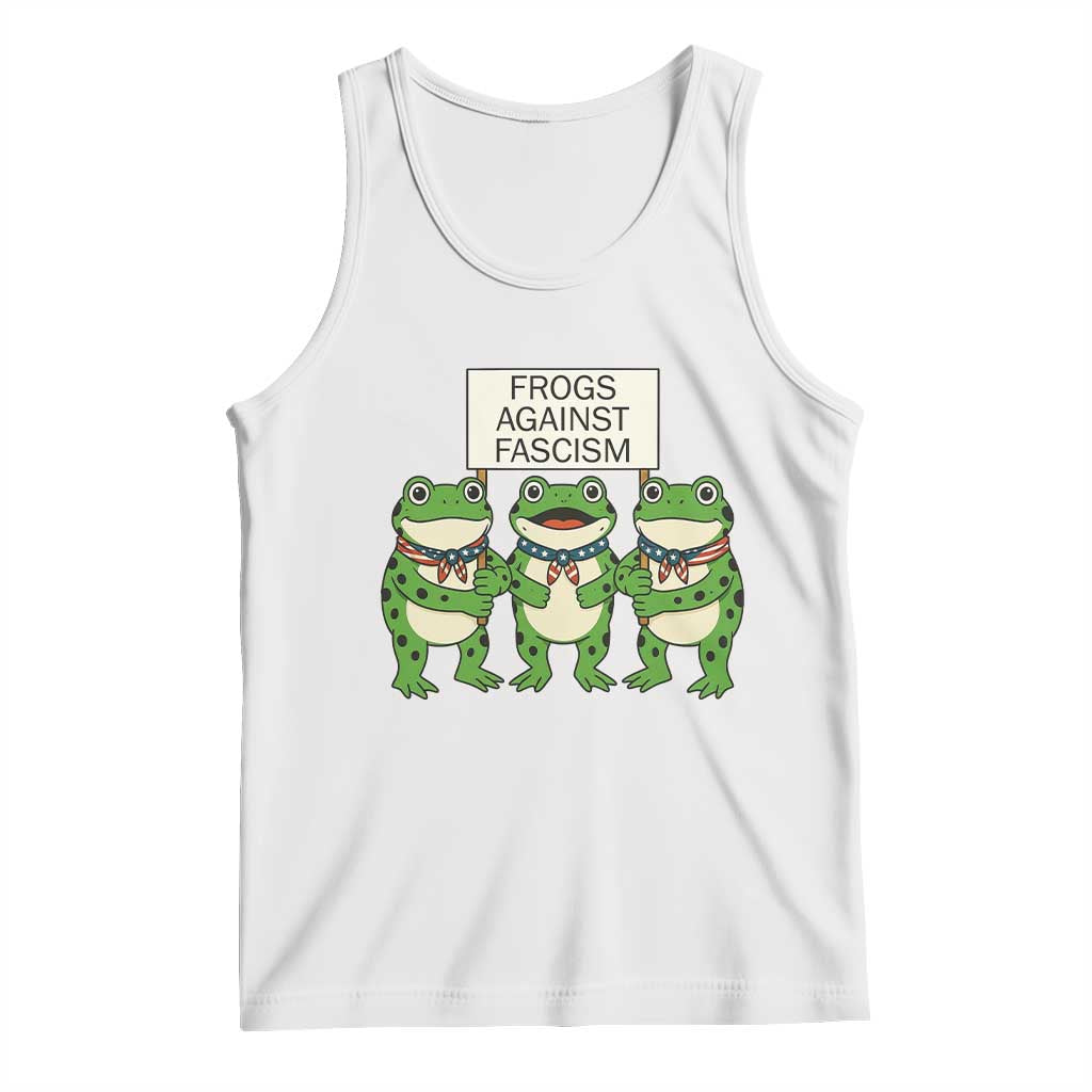 Frogs Against Fascism Tank Top Funny Portland Meme Humor Gift TS12 White Print Your Wear
