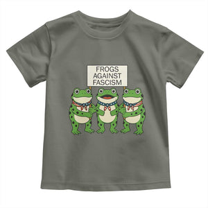 Frogs Against Fascism Toddler T Shirt Funny Portland Meme Humor Gift TS12 Military Green Print Your Wear