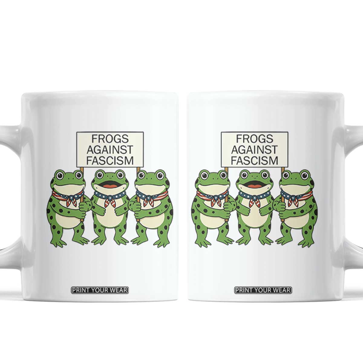 Frogs Against Fascism Coffee Mug Funny Portland Meme Humor Gift TS12 White Print Your Wear
