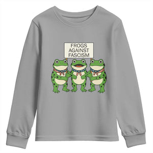 Frogs Against Fascism Youth Sweatshirt Funny Portland Meme Humor Gift TS12 Sport Gray Print Your Wear