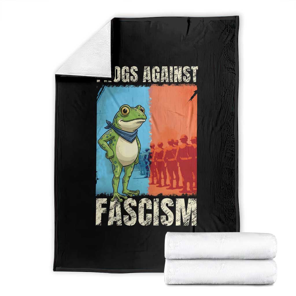 Frogs Against Fascism Throw Blanket Portland Protest Vintage Meme Gift TS12 Black Print Your Wear