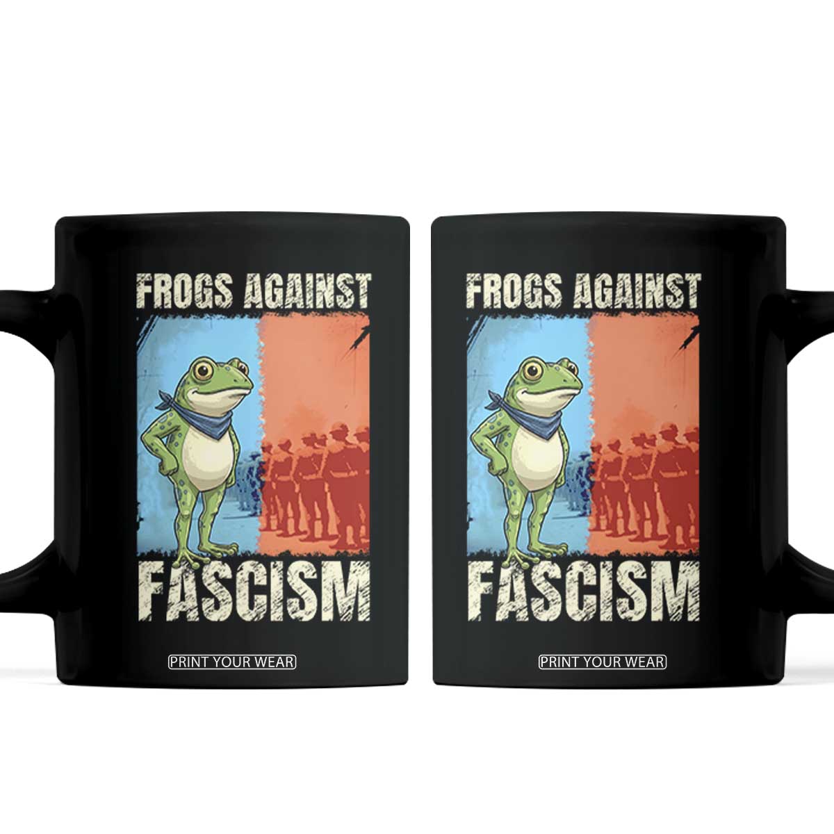 Frogs Against Fascism Coffee Mug Portland Protest Vintage Meme Gift TS12 Black Print Your Wear