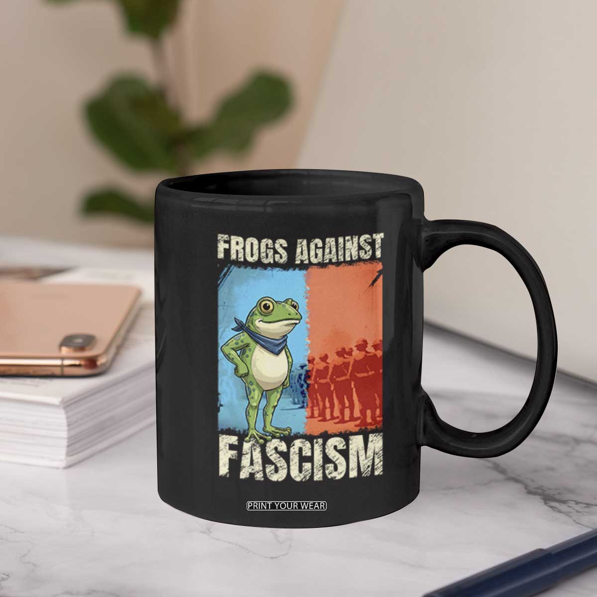 Frogs Against Fascism Coffee Mug Portland Protest Vintage Meme Gift TS12 Print Your Wear