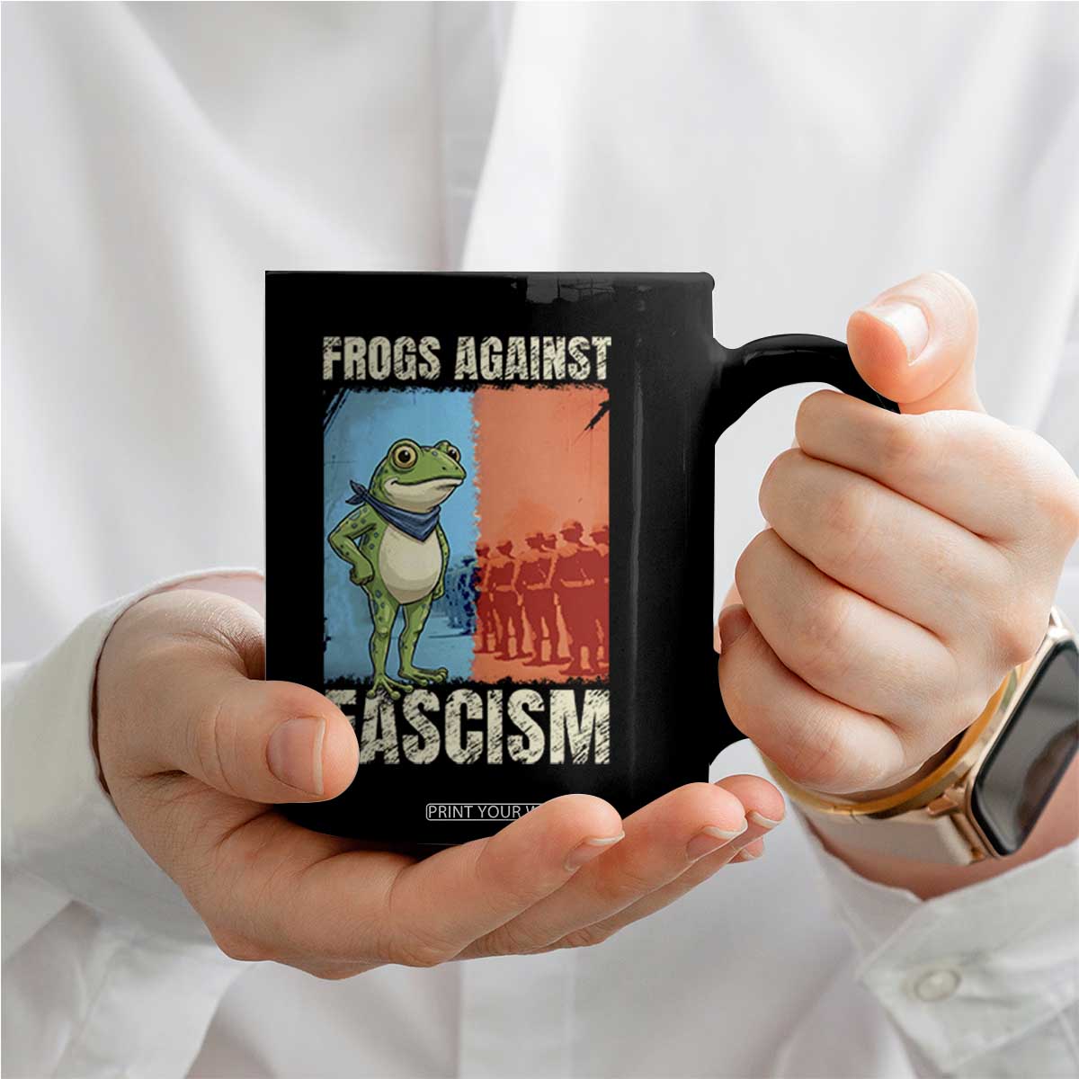 Frogs Against Fascism Coffee Mug Portland Protest Vintage Meme Gift TS12 Print Your Wear