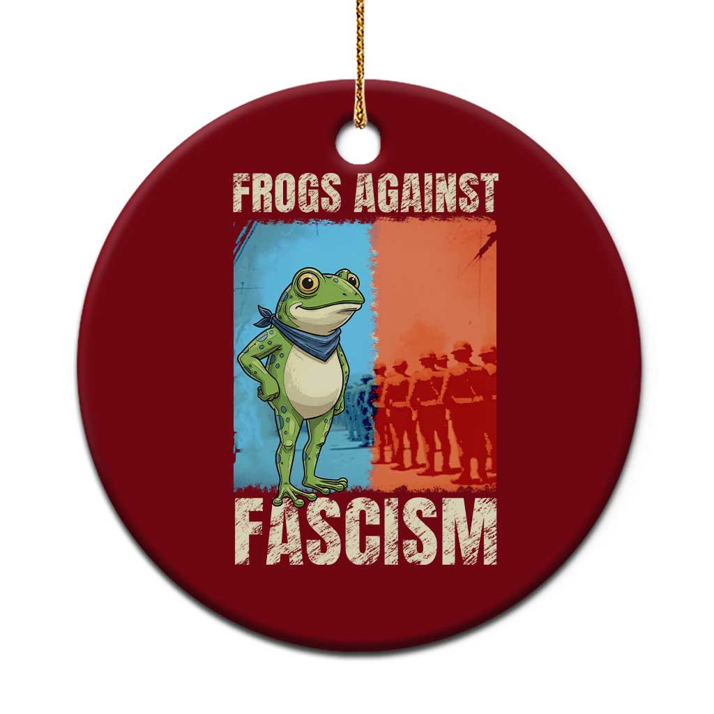 Frogs Against Fascism Ceramic Ornament Portland Protest Vintage Meme Gift TS12 1pc Red Print Your Wear