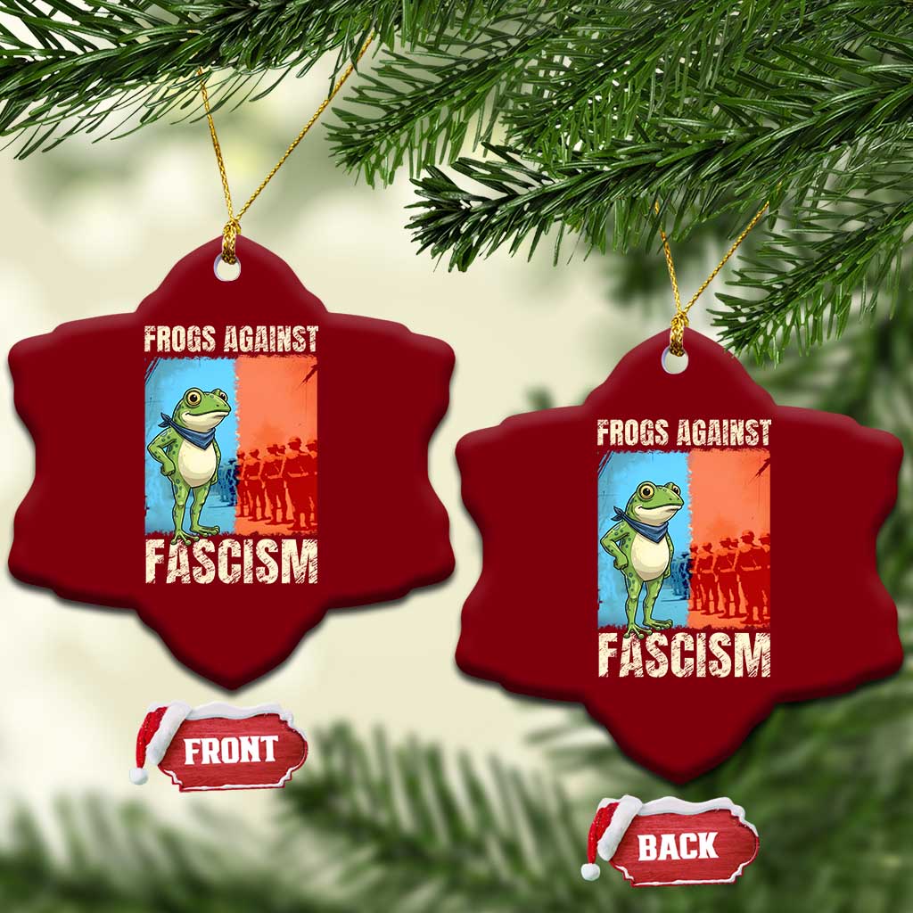 Frogs Against Fascism Ceramic Ornament Portland Protest Vintage Meme Gift TS12 Print Your Wear