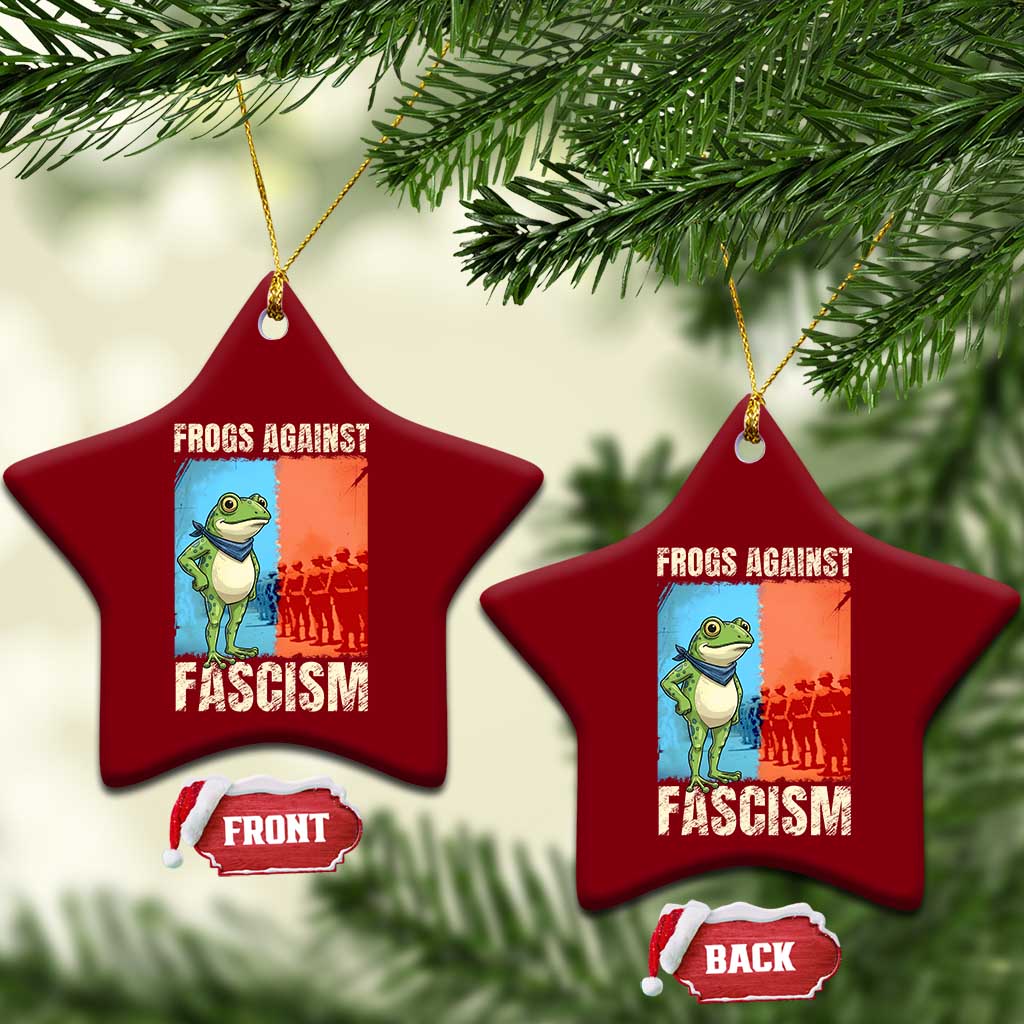 Frogs Against Fascism Ceramic Ornament Portland Protest Vintage Meme Gift TS12 Print Your Wear