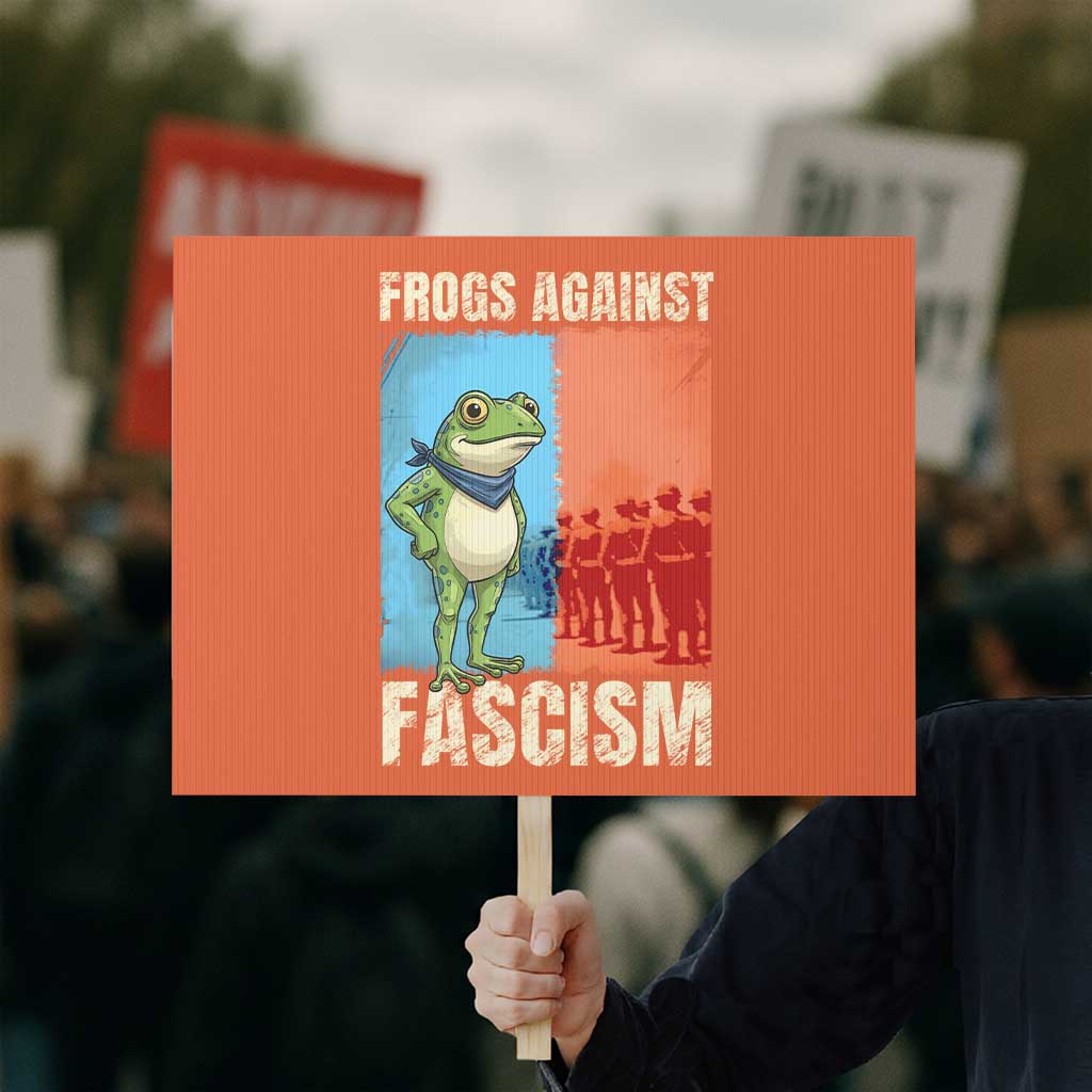 Frogs Against Fascism Protest Sign Portland Protest Vintage Meme Gift TS12 Horizontal 18
