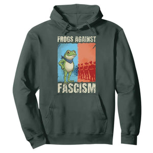Frogs Against Fascism Hoodie Portland Protest Vintage Meme Gift TS12 Dark Forest Green Print Your Wear