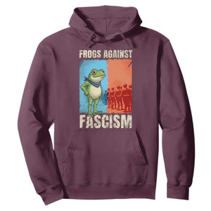 Frogs Against Fascism Hoodie Portland Protest Vintage Meme Gift TS12 Maroon Print Your Wear