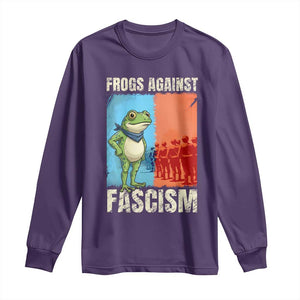 Frogs Against Fascism Long Sleeve Shirt Portland Protest Vintage Meme Gift TS12 Purple Print Your Wear