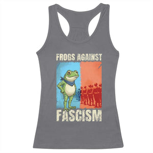 Frogs Against Fascism Racerback Tank Top Portland Protest Vintage Meme Gift - Print Your Wear