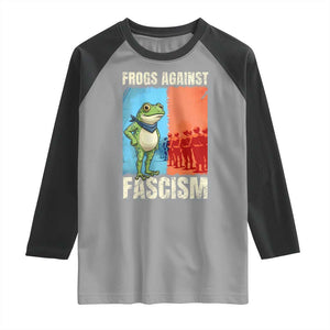 Frogs Against Fascism Raglan Shirt Portland Protest Vintage Meme Gift TS12 Sport Gray Black Print Your Wear