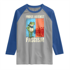 Frogs Against Fascism Raglan Shirt Portland Protest Vintage Meme Gift TS12 Sport Gray Royal Print Your Wear
