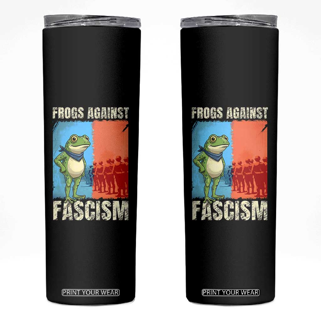 Frogs Against Fascism Skinny Tumbler Portland Protest Vintage Meme Gift TS12 Black Print Your Wear