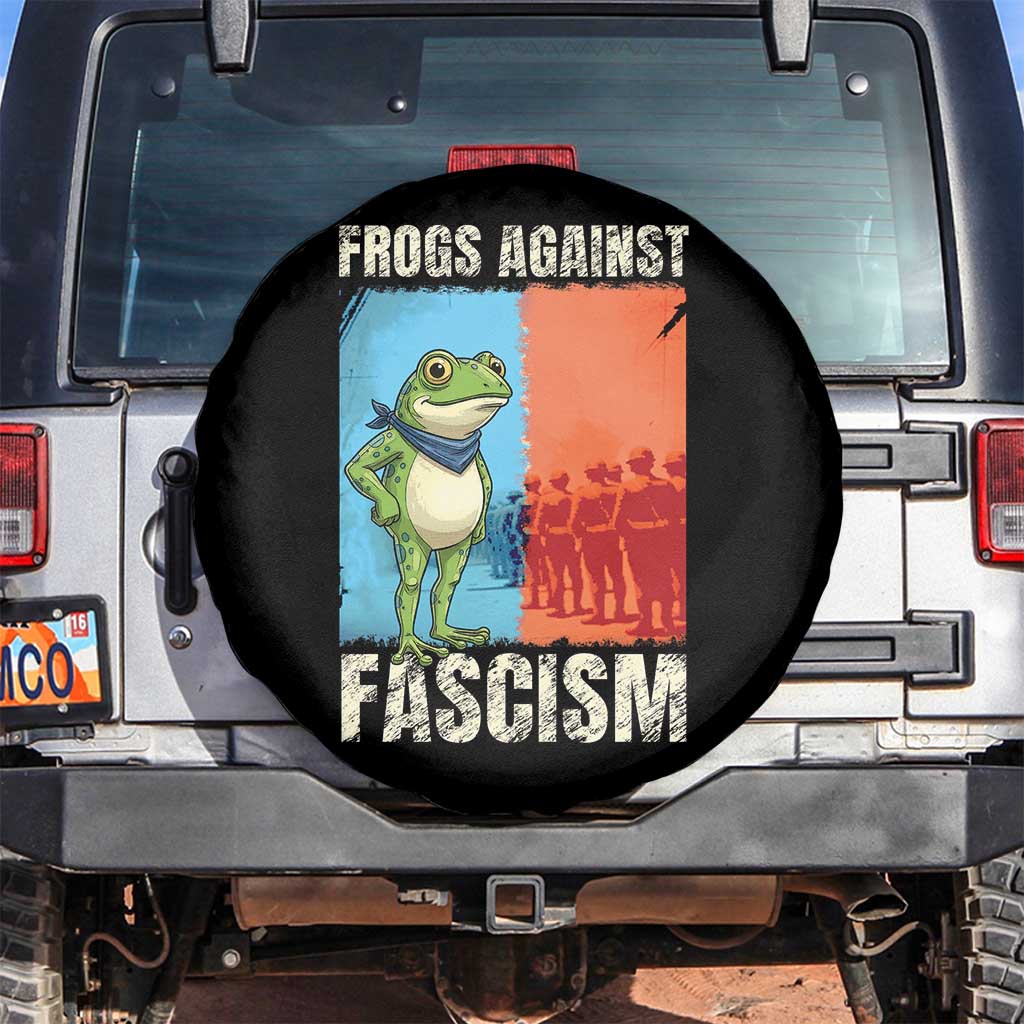Frogs Against Fascism Spare Tire Cover Portland Protest Vintage Meme Gift TS12 No hole Black Print Your Wear