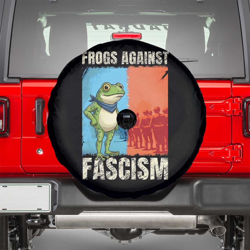 Frogs Against Fascism Spare Tire Cover Portland Protest Vintage Meme Gift TS12 Black Print Your Wear