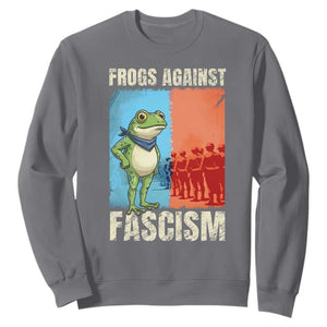 Frogs Against Fascism Sweatshirt Portland Protest Vintage Meme Gift TS12 Charcoal Print Your Wear