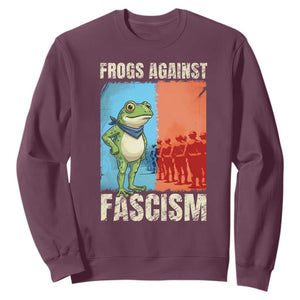 Frogs Against Fascism Sweatshirt Portland Protest Vintage Meme Gift TS12 Maroon Print Your Wear