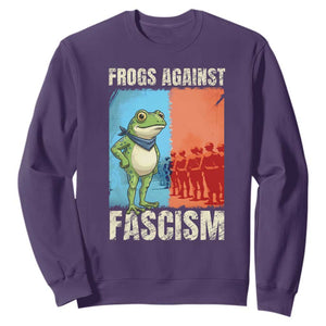 Frogs Against Fascism Sweatshirt Portland Protest Vintage Meme Gift TS12 Purple Print Your Wear