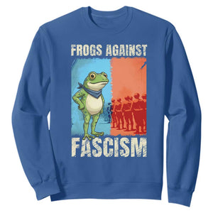 Frogs Against Fascism Sweatshirt Portland Protest Vintage Meme Gift TS12 Royal Blue Print Your Wear