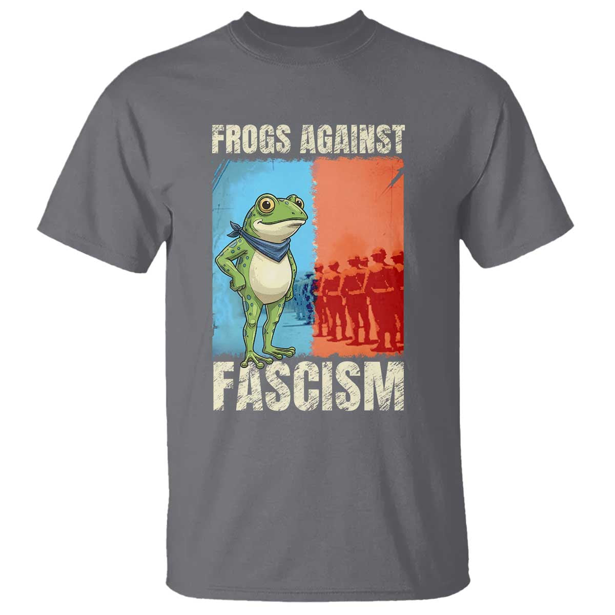 Frogs Against Fascism T Shirt Portland Protest Vintage Meme Gift TS12 Charcoal Print Your Wear