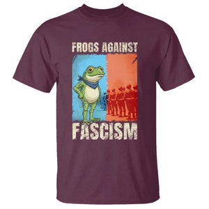 Frogs Against Fascism T Shirt Portland Protest Vintage Meme Gift TS12 Maroon Print Your Wear