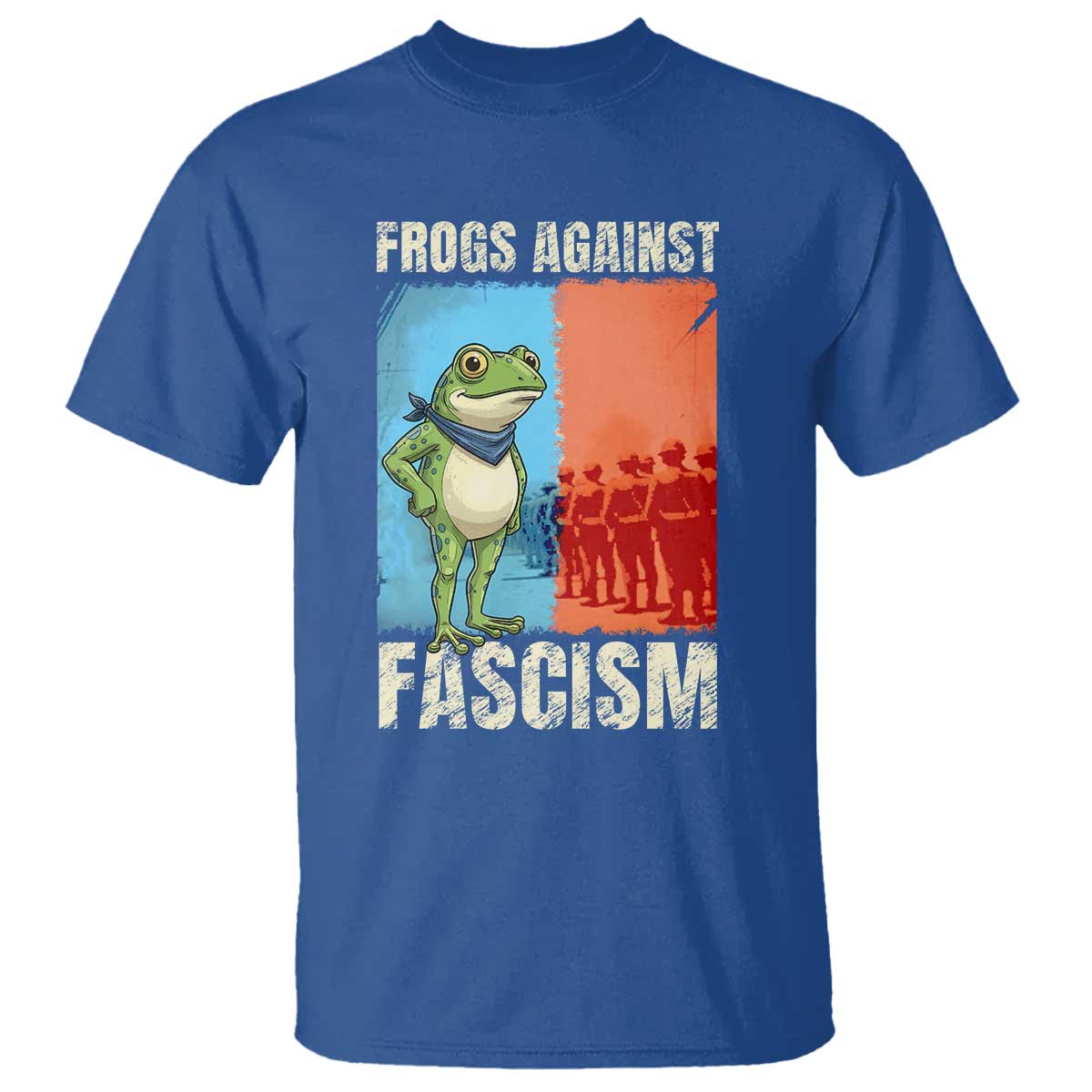 Frogs Against Fascism T Shirt Portland Protest Vintage Meme Gift TS12 Royal Blue Print Your Wear