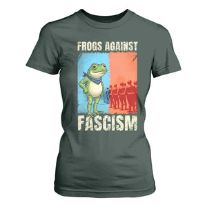 Frogs Against Fascism T Shirt For Women Portland Protest Vintage Meme Gift TS12 Dark Forest Green Print Your Wear