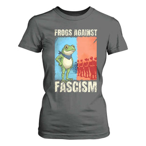 Frogs Against Fascism T Shirt For Women Portland Protest Vintage Meme Gift TS12 Dark Heather Print Your Wear