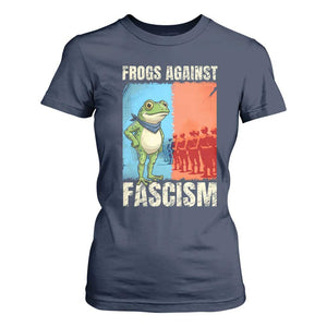 Frogs Against Fascism T Shirt For Women Portland Protest Vintage Meme Gift TS12 Navy Print Your Wear