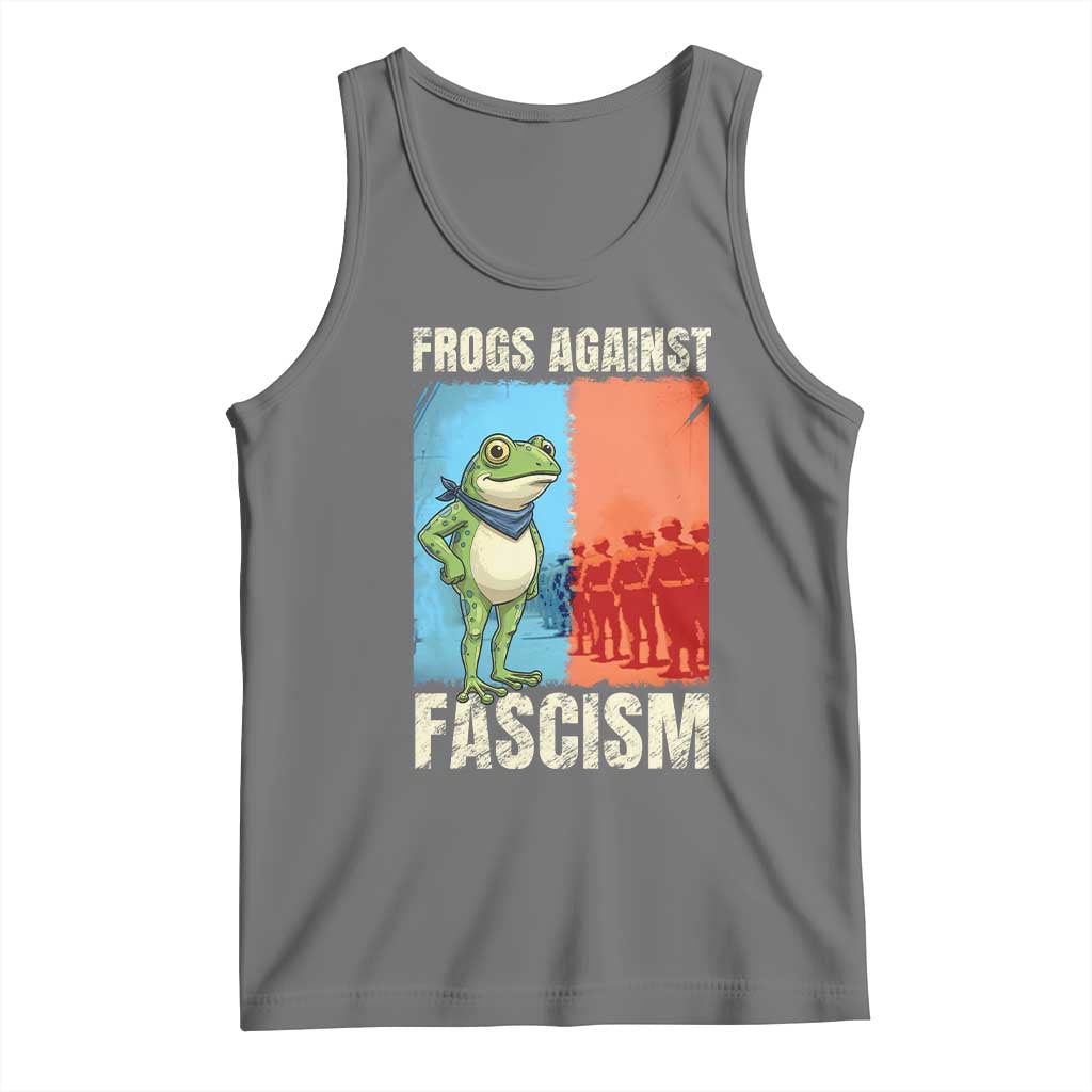 Frogs Against Fascism Tank Top Portland Protest Vintage Meme Gift TS12 Black Heather Print Your Wear