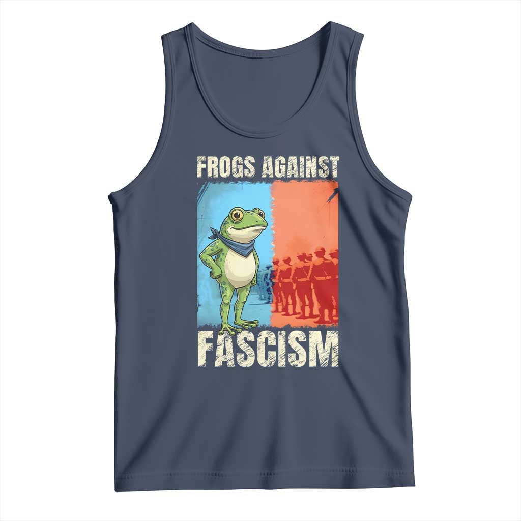 Frogs Against Fascism Tank Top Portland Protest Vintage Meme Gift TS12 Navy Print Your Wear