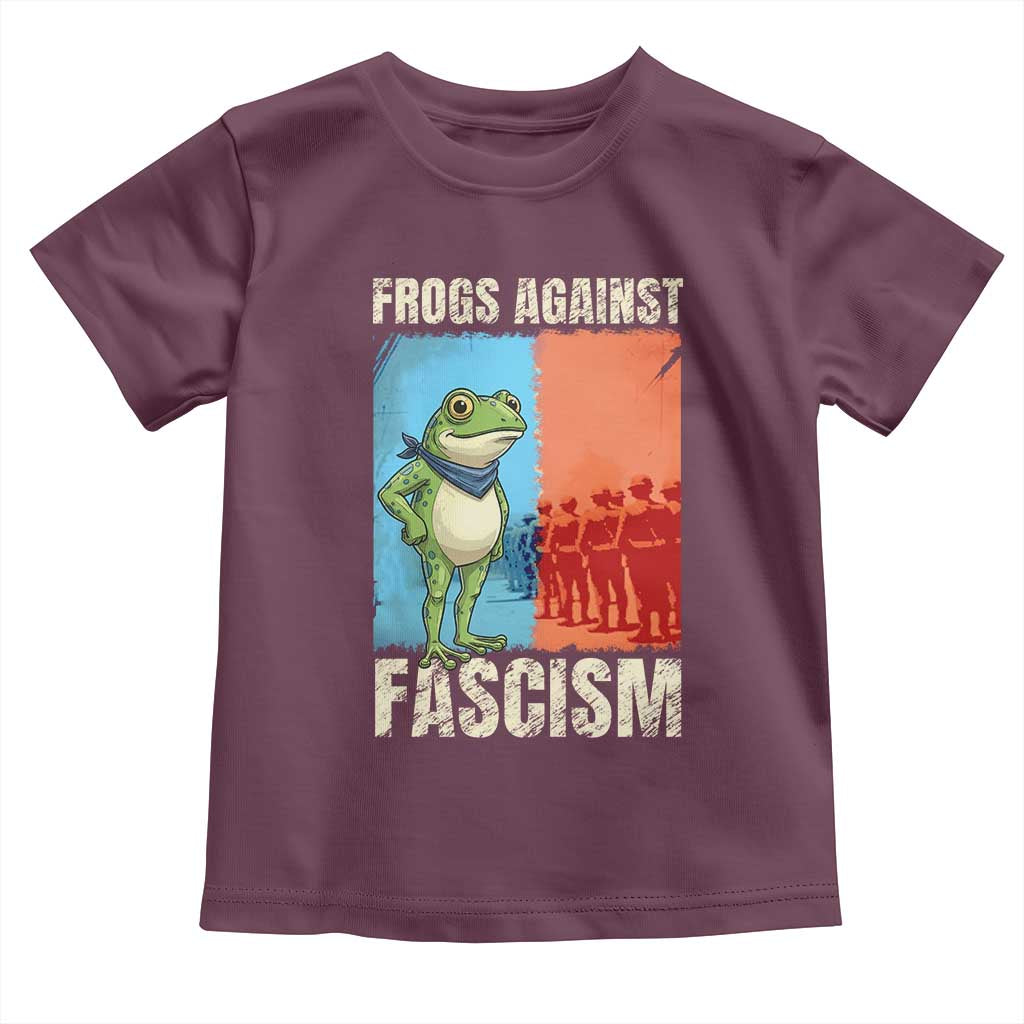 Frogs Against Fascism Toddler T Shirt Portland Protest Vintage Meme Gift TS12 Maroon Print Your Wear