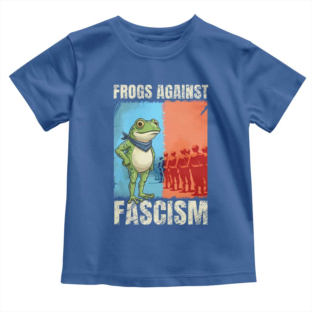 Frogs Against Fascism Toddler T Shirt Portland Protest Vintage Meme Gift TS12 Royal Blue Print Your Wear