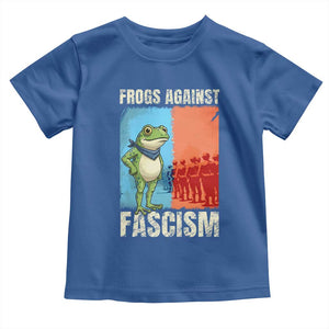 Frogs Against Fascism Toddler T Shirt Portland Protest Vintage Meme Gift TS12 Royal Blue Print Your Wear