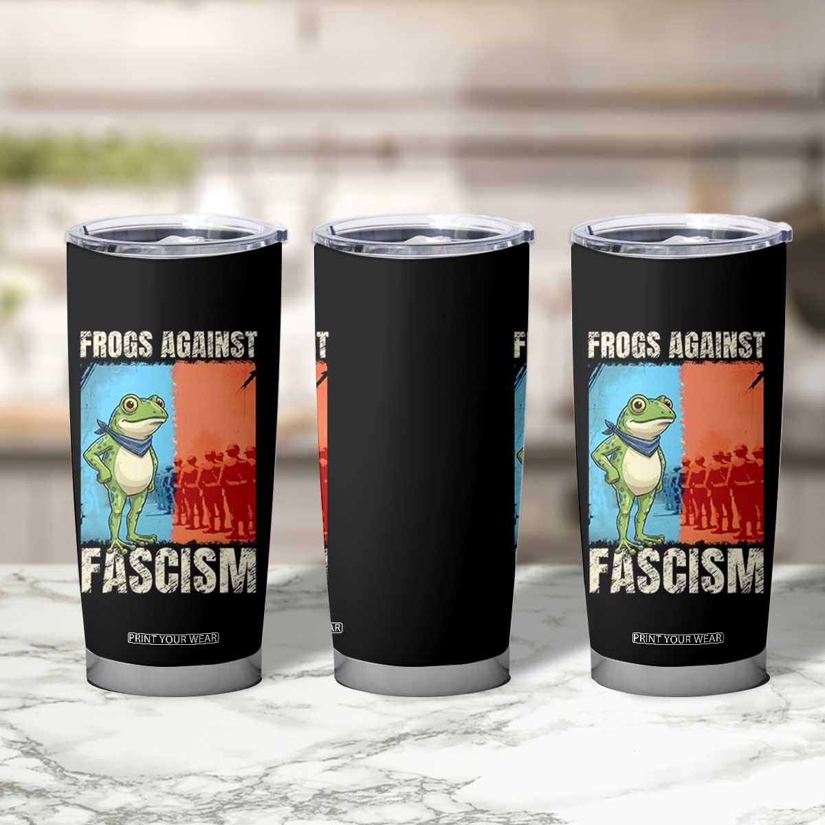Frogs Against Fascism Tumbler Cup Portland Protest Vintage Meme Gift TS12 Print Your Wear