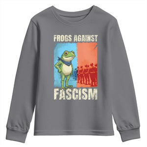 Frogs Against Fascism Youth Sweatshirt Portland Protest Vintage Meme Gift TS12 Charcoal Print Your Wear