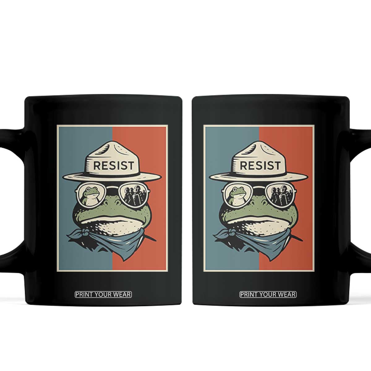 Resist Frog Meme Coffee Mug Portland Vintage Aesthetic Gift TS12 Black Print Your Wear