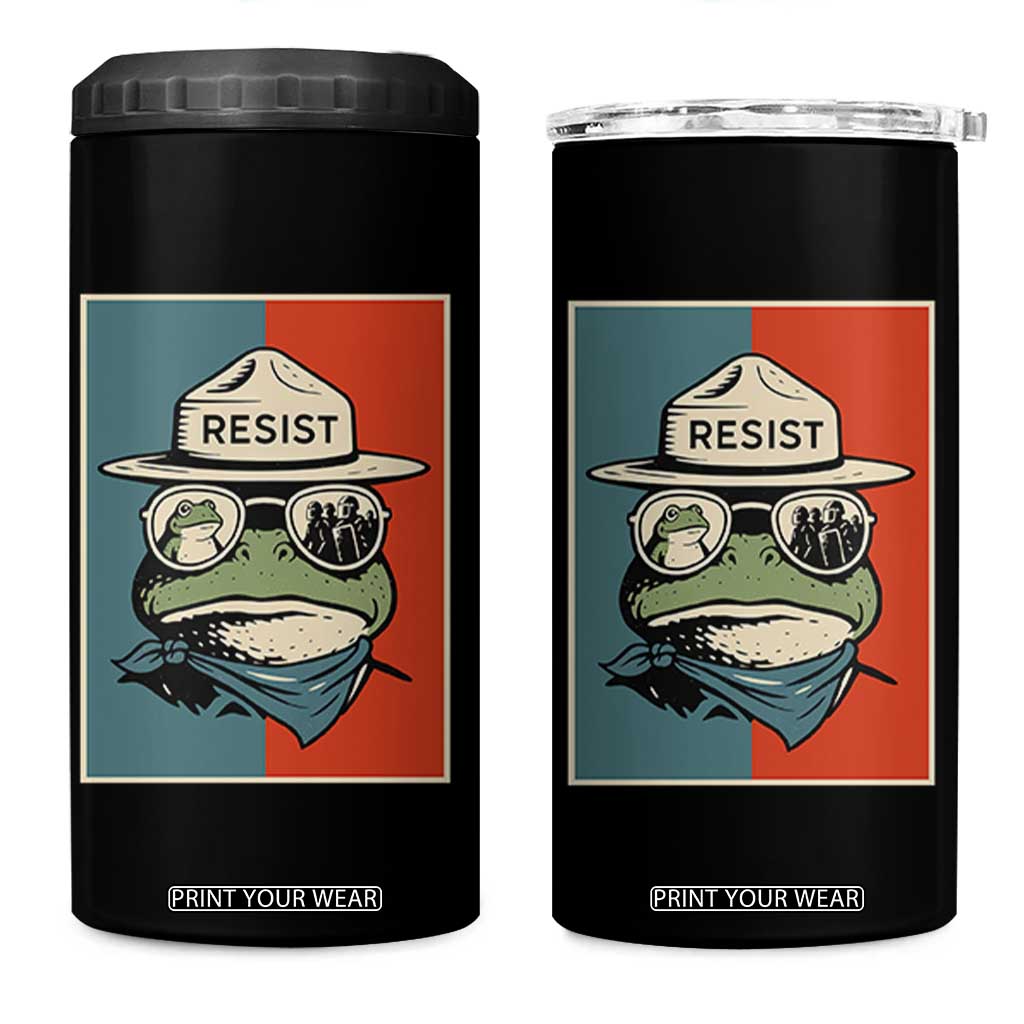 Resist Frog Meme 4 in 1 Can Cooler Tumbler Portland Vintage Aesthetic Gift - Print Your Wear